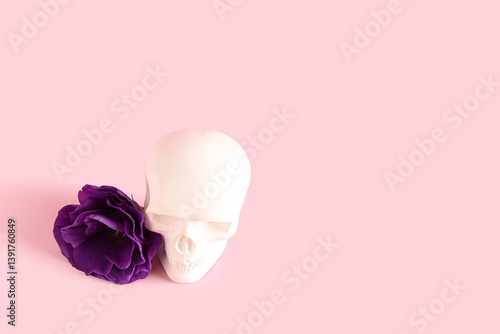 Human skull with beautiful ...