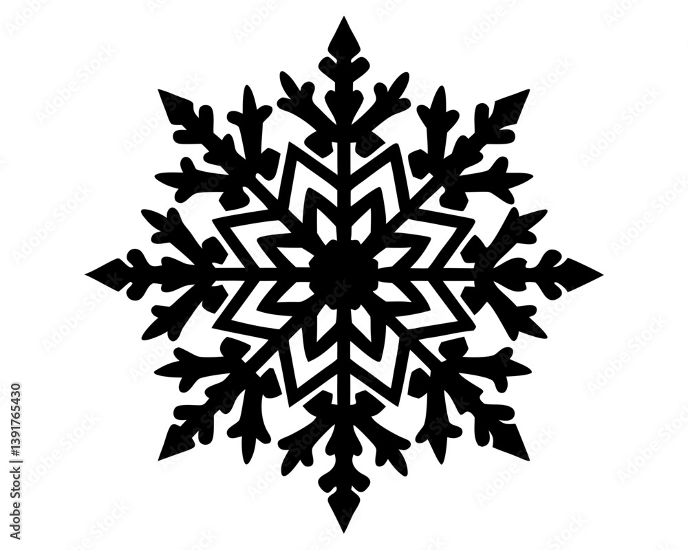 Snowflake Silhouette Vector & Winter Season SVG Snowflake Silhouette Vector & Winter Season SVG