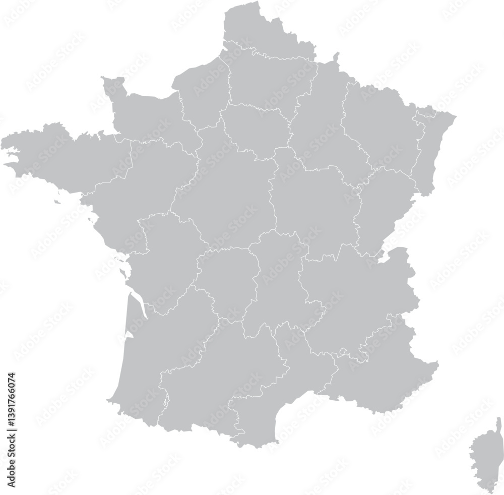 Obraz premium map France – Vector Outline and Political Regions 