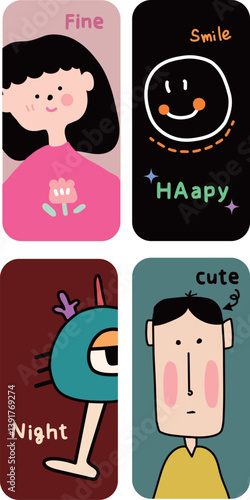 Set of Poster Illustrations Vector