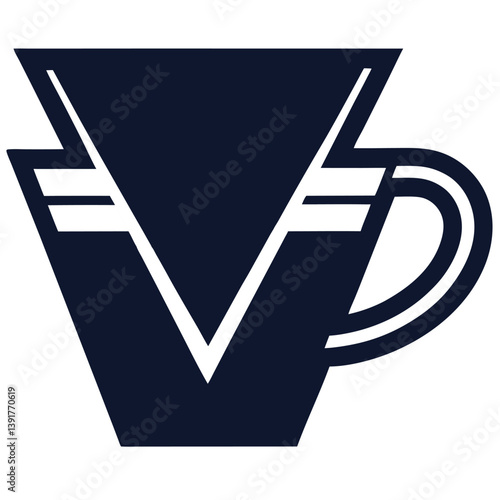 Abstract Geometric Coffee Cup Illustration Modern Design