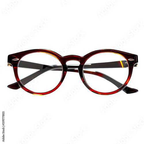 Obraz na płótnie Brown round glasses on a transparent background w salonie