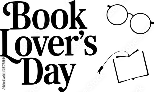 Book lover day typographer