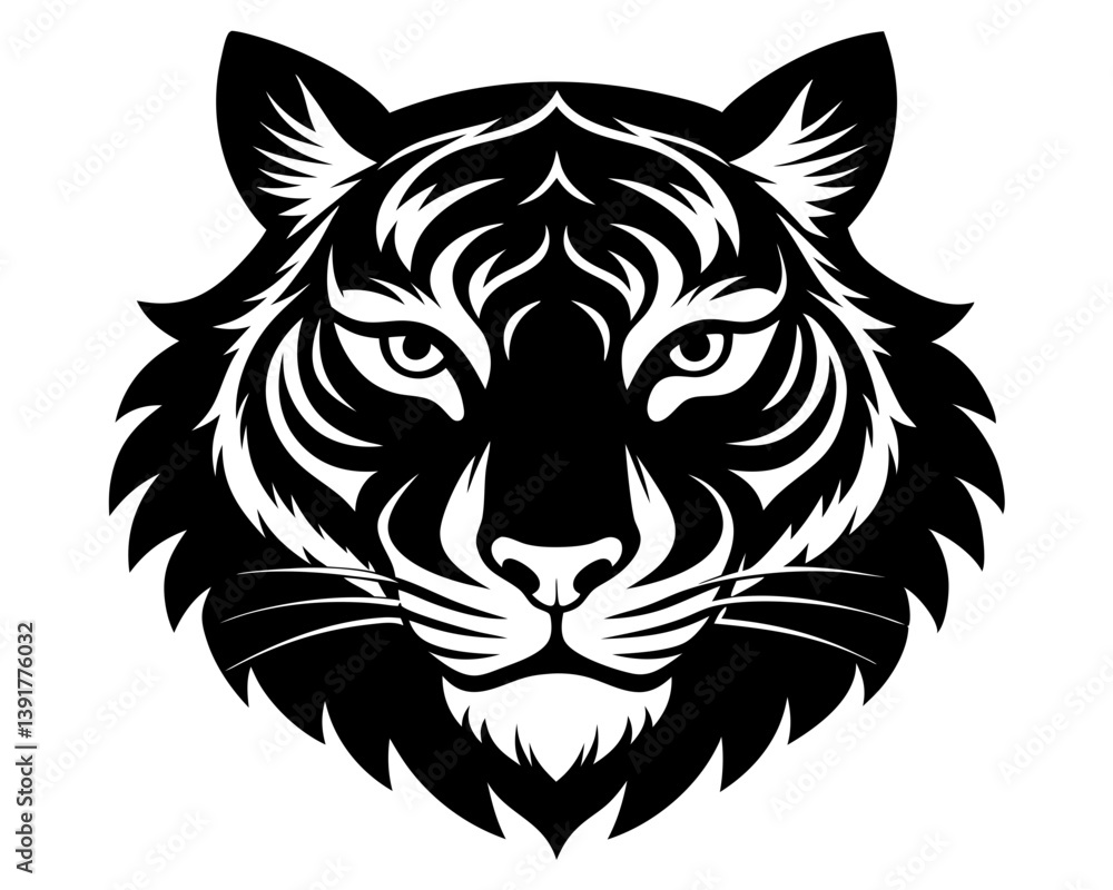 Tiger Head Silhouette Vector & Fierce Animal SVG Tiger Head Silhouette Vector & Fierce Animal SVG
