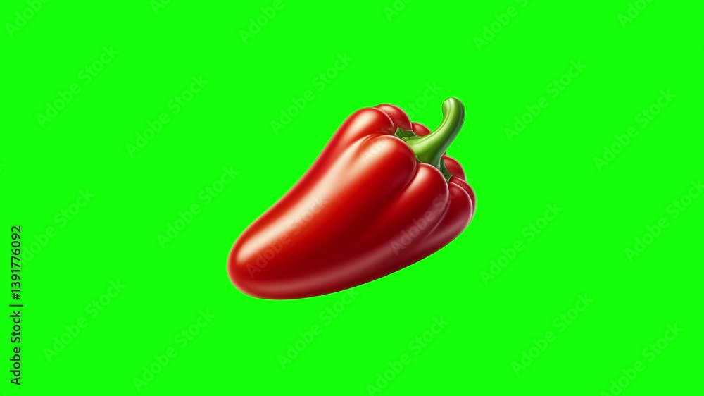 Paprika pepper green screen animation motion graphic in 4K high resolution.