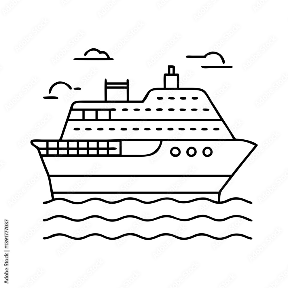 Obraz premium cruise ship icon, cruise ship vector illustration-simple illustration of cruise ship, perfect for cruise ship logos and icons