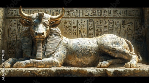 Ancient Egyptian golden bull statue