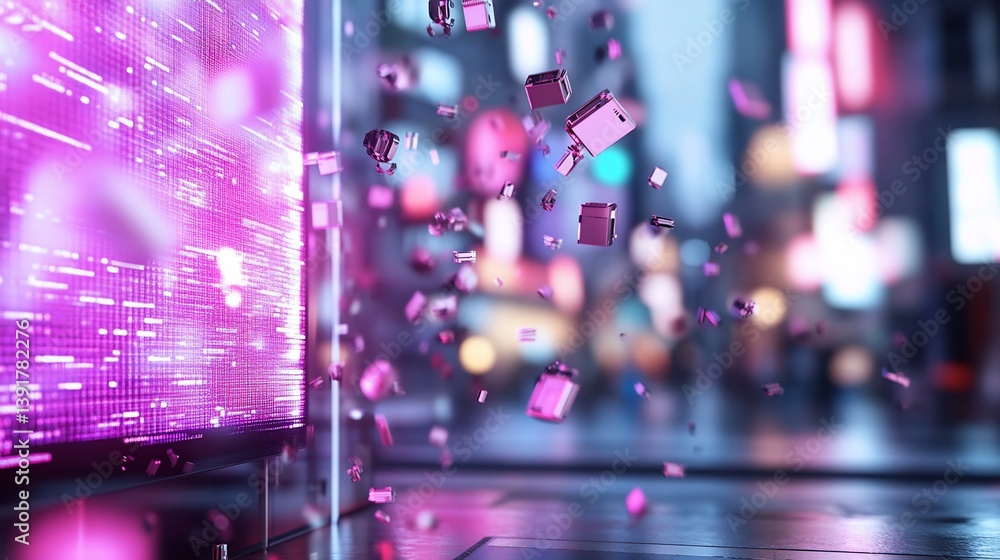 City night data fragments fall City night data fragments fall