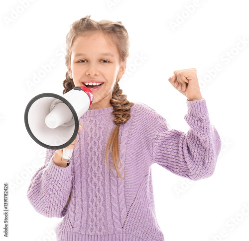Little girl with megaphone ...