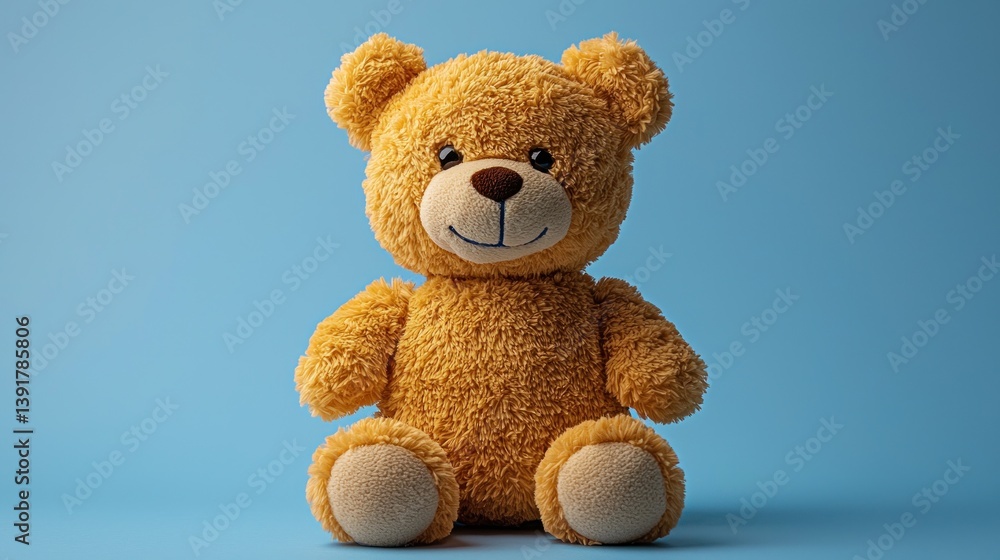 Obraz premium Teddy bear, sitting, simple, soft