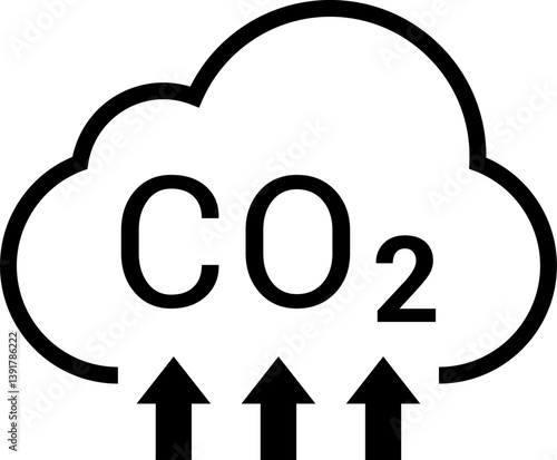 CO2 Cloud Emission and Absorption Icons Set, Reducing CO2 emissions vector icon collection