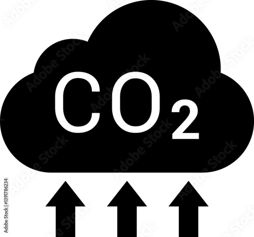 CO2 Cloud Emission and Absorption Icons Set, Reducing CO2 emissions vector icon collection