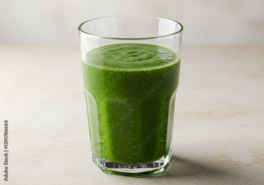 Refreshing Green Smoothie in Glass, Healthy Beverage for Detox and Nutrition, Vegan Drink Concept. Refreshing Green Smoothie in Glass, Healthy Beverage for Detox and Nutrition, Vegan Drink Concept.