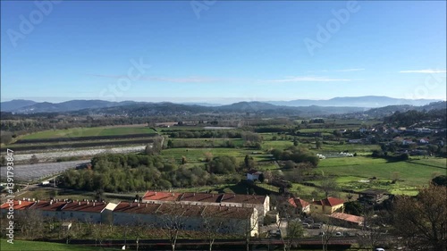 Wallpaper Mural Panoramic view of the city of Valenca in northern Portugal, on the side that borders Spain, the Minho River and the international bridge Torontodigital.ca