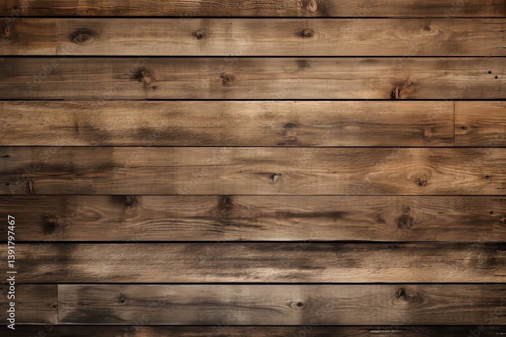 Fototapeta premium Rustic brown wooden planks background texture for design and decoration
