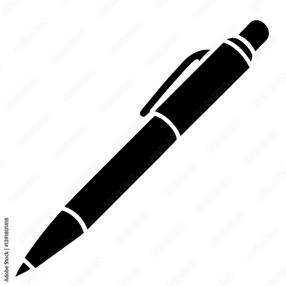 Simple Black Pen Vector Illustration For Writing And Note Taking Design Element Simple Black Pen Vector Illustration For Writing And Note Taking Design Element