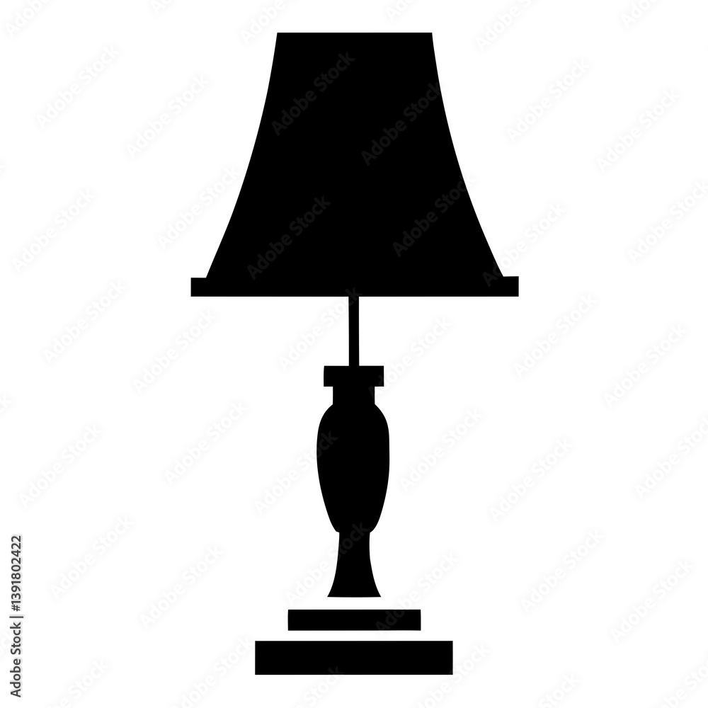 Obraz premium Elegant Table Lamp Silhouette Illustration For Interior Design Projects