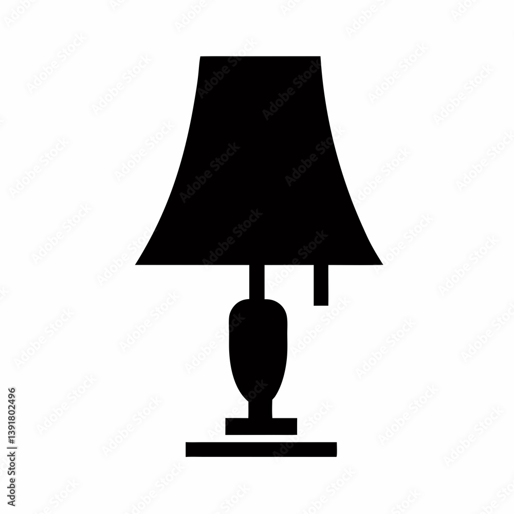 Isolated Black Silhouette Illustration Of A Table Lamp For Decorating Purposes Isolated Black Silhouette Illustration Of A Table Lamp For Decorating Purposes