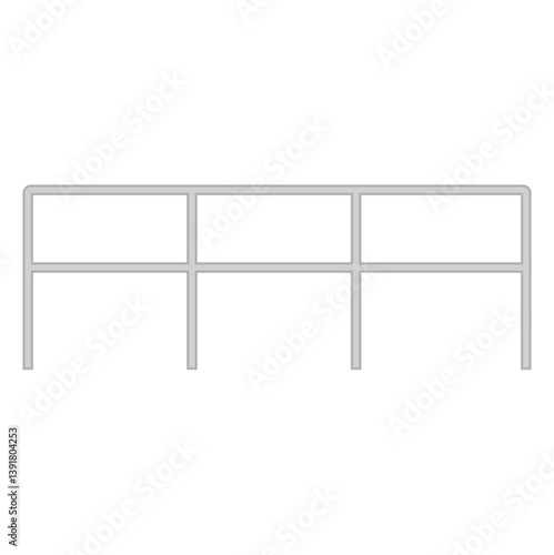 Modern metal fence. Metal barrier for defense and control. Vector illustration
