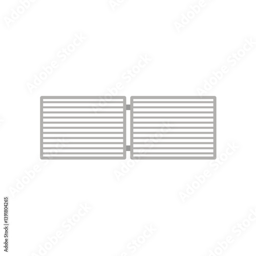 Modern metal fence. Metal barrier for defense and control. Vector illustration