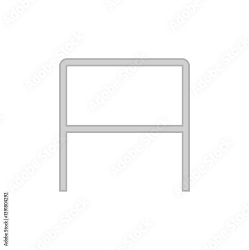 Modern metal fence. Metal barrier for defense and control. Vector illustration