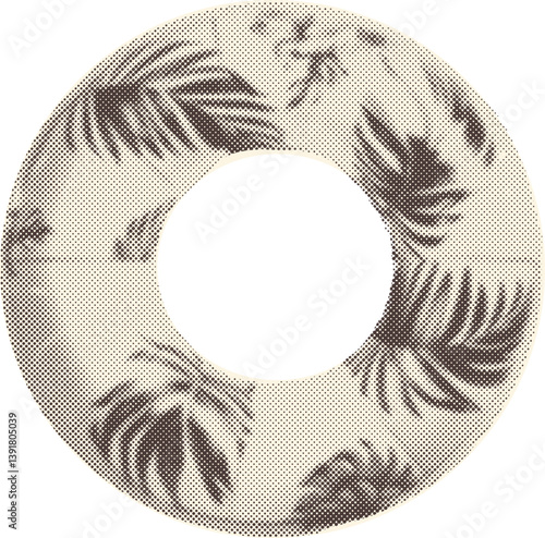 This Retro Float Ring features bold Tropical Leaves, classic Halftone Print, and evokes a nostalgic Summer Vibe aesthetic.