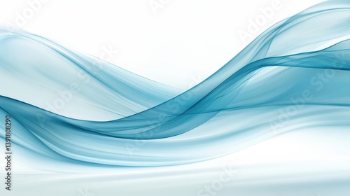 Soft Blue Waves Flowing Smoothly Across A Light Background For Abstract Design Projects