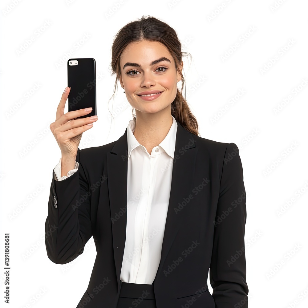 Confident woman snapping selfie in office at artscale professional environment modern viewpoint empowerment concept Confident woman snapping selfie in office at artscale professional environment modern viewpoint empowerment concept