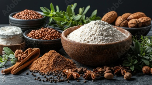 Baking Ingredients: Flour, Spices, and Nuts