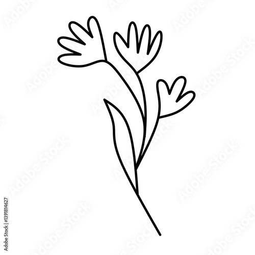 Illustration of White and black flowers