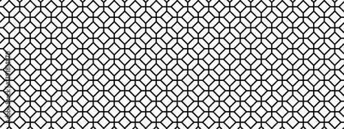 Black mesh texture. Metallic fence, wire, fishing net, cage or lattice structure. Abstract geometric minimalistic print. Mosaic geometric texture. Tile floor surface. Vector graphic Illustration.