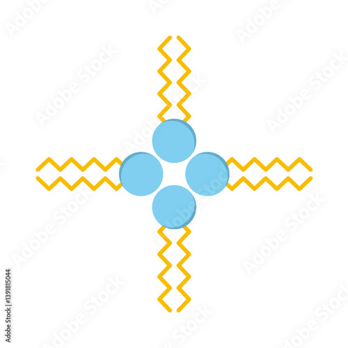Phospholipid Molecule in Liposome. Micelle Structure. Vector illustration.