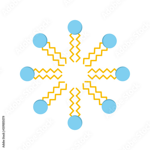 Phospholipid Molecule in Liposome. Micelle Structure. Vector illustration.