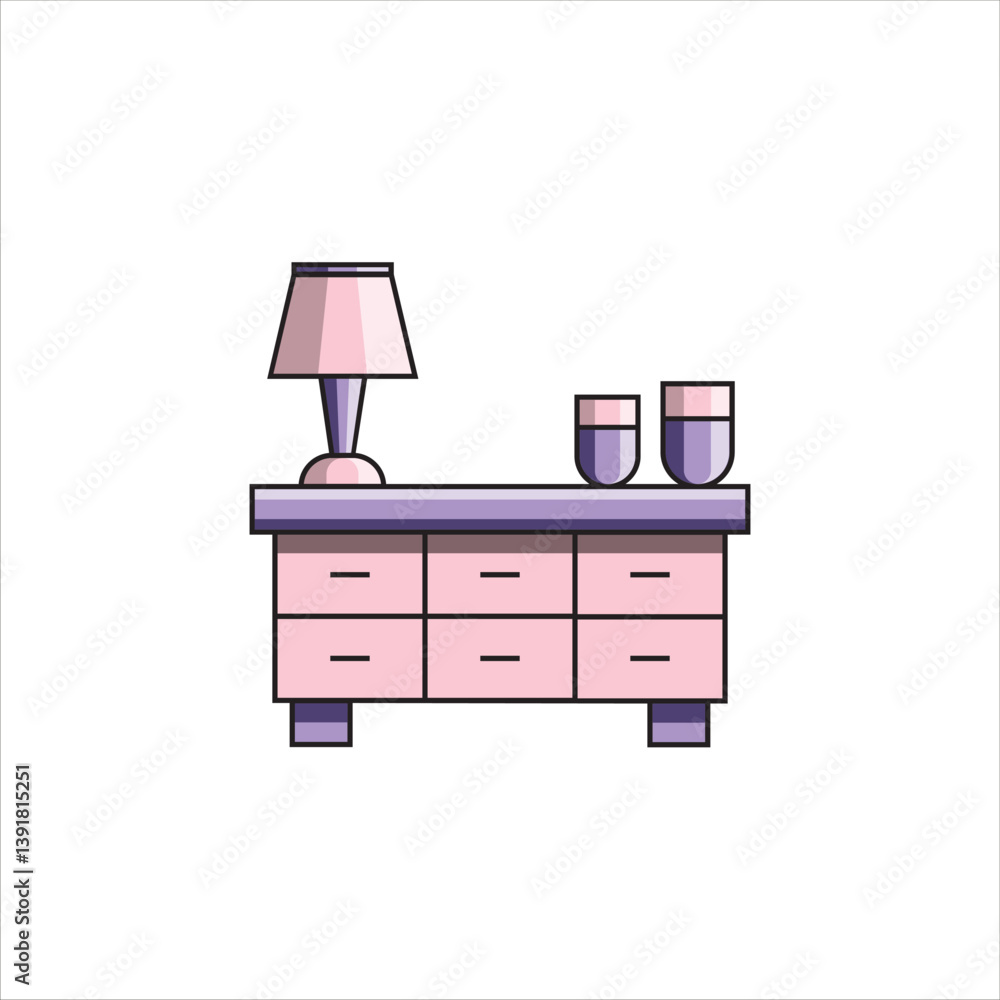 Sideboard Icon - Vector Illustration, House Appliances Theme. Sideboard Icon - Vector Illustration, House Appliances Theme.
