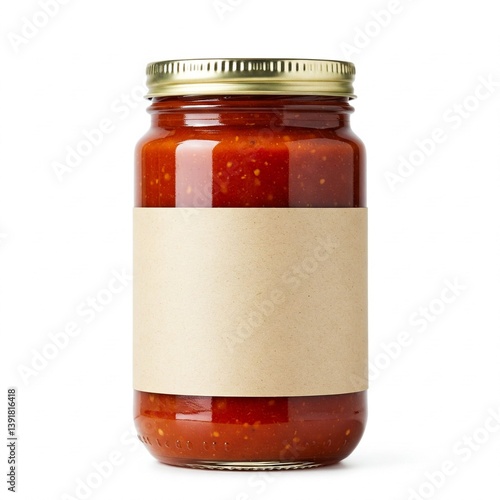 Wallpaper Mural Tomato Sauce Jar Rustic Label Red Sauce Isolated on White Blank Label Torontodigital.ca