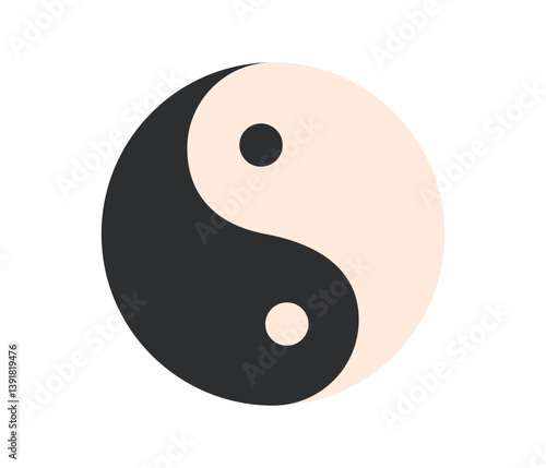 Yin Yang icon. Symbol of balance and harmony. Flat Vector illustration isolated on white background