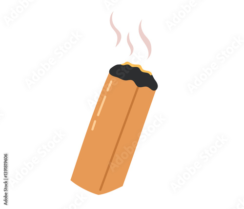 Palo Santo holy wood tree aroma stick. Spiritual and healing fragrance, aromatherapy, meditation and yoga. Flat Vector illustration isolated on white background