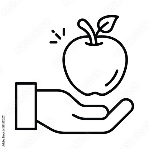 Altruistic Person vector outline icon. EPS 10 file