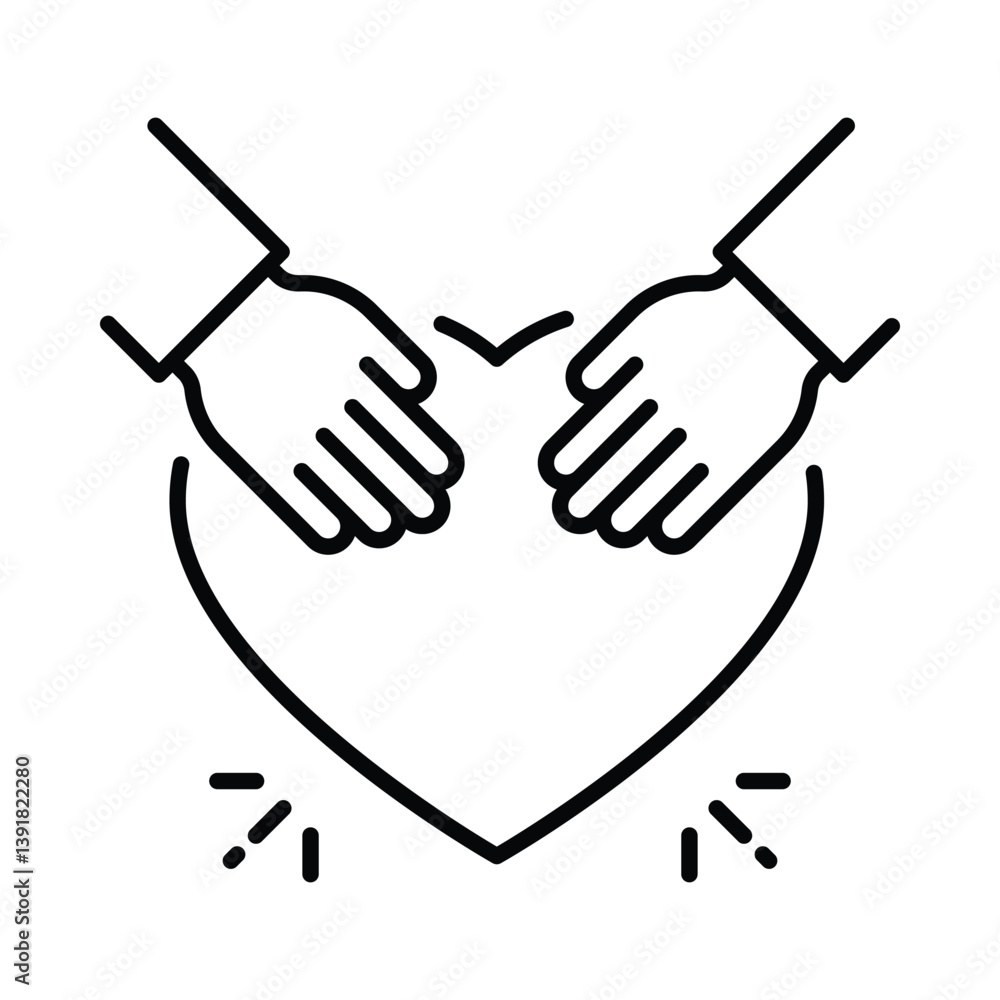 Obraz premium Self-love vector outline icon. EPS 10 file