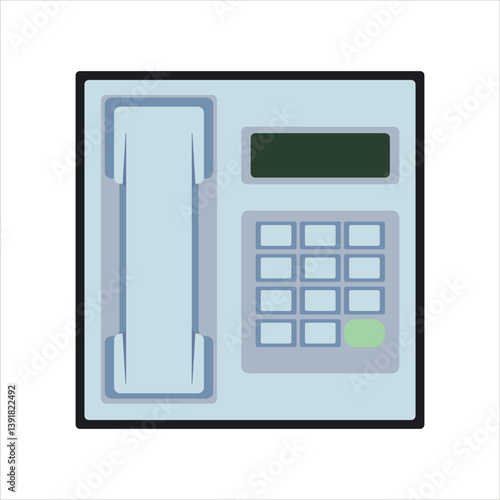 Landline Telephone Icon - Retro Home Phone Vector