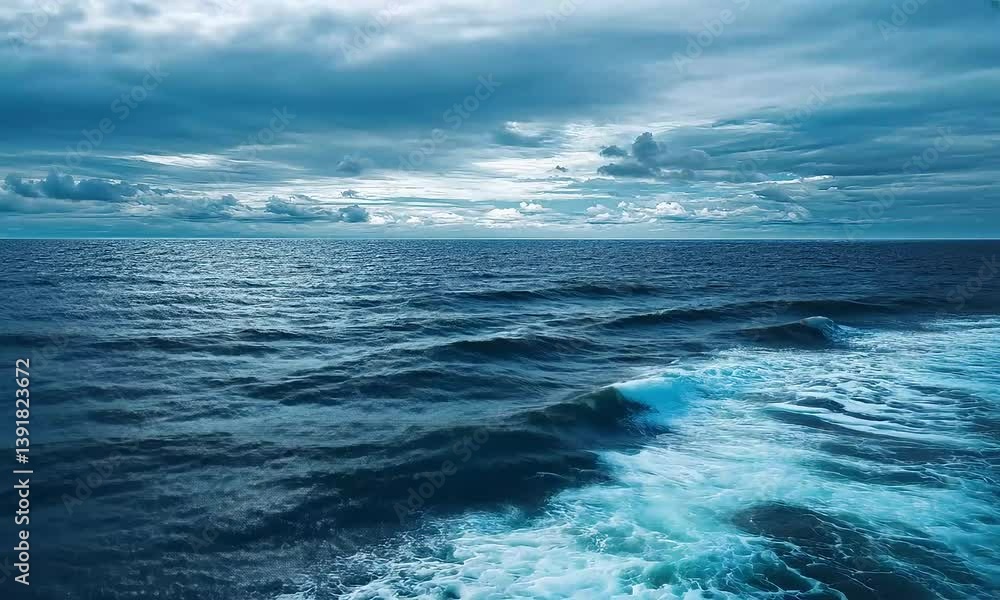 Calm blue ocean surface with gentle waves under clear sky on a sunny day
Calm blue ocean surface with gentle waves under clear sky on a sunny day