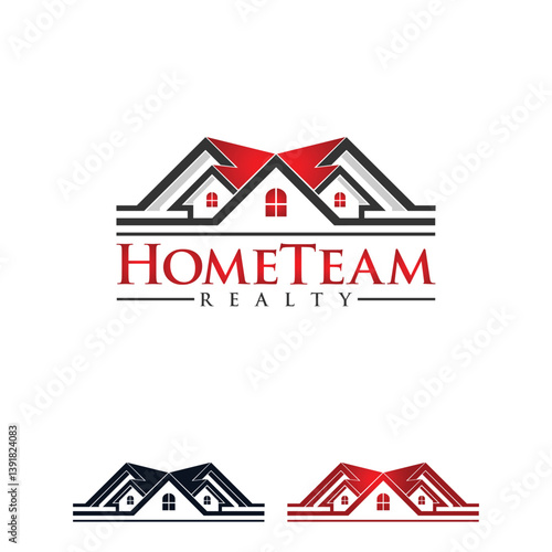 house building logo combination, with gradient colors