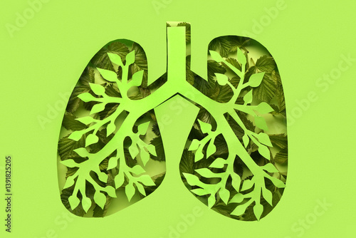 Paper cut out lungs with le...