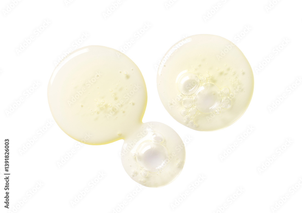 Fototapeta premium round drops gel serum on a transparent background