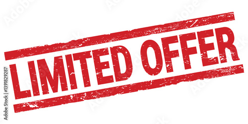 LIMITED OFFER text on red rectangle stamp sign.