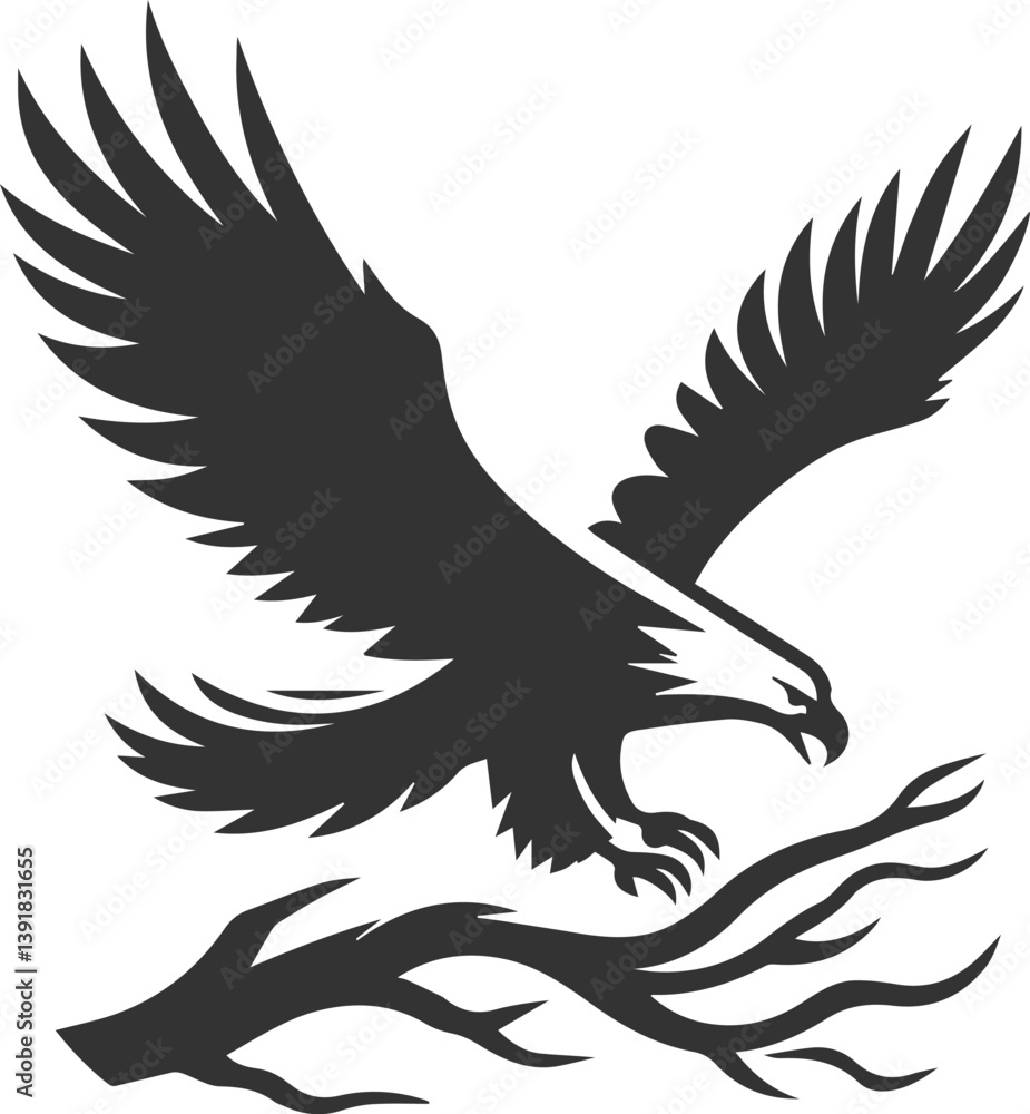 Fototapeta premium Silhouette of a eagle bird vector