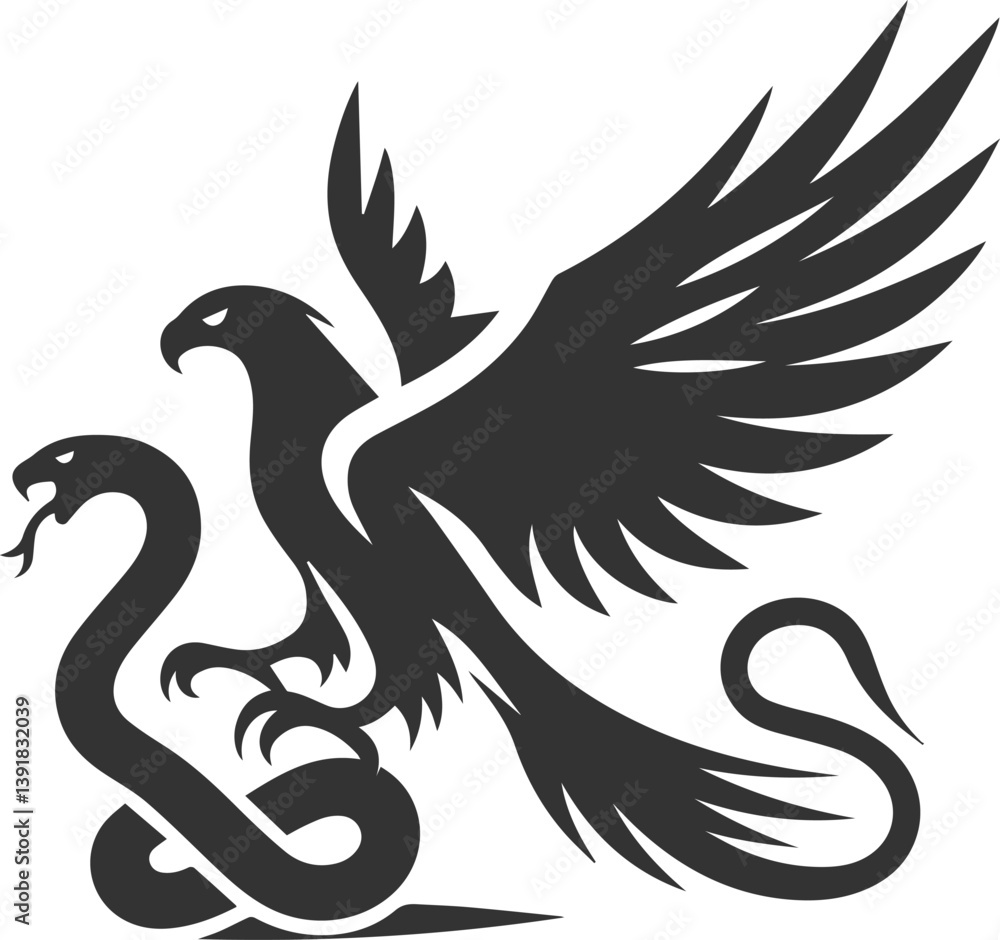 Fototapeta premium Silhouette of a eagle bird vector