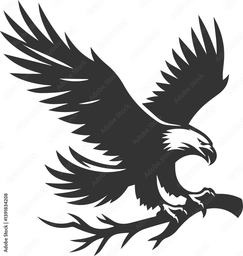 Silhouette of a eagle bird vector Silhouette of a eagle bird vector