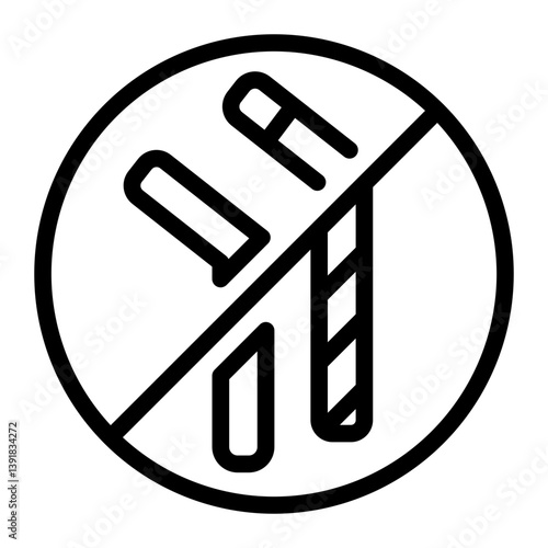 This No plastic straw icon is suitable for Earth Day, Save the Earth, Plastic Pollution, etc