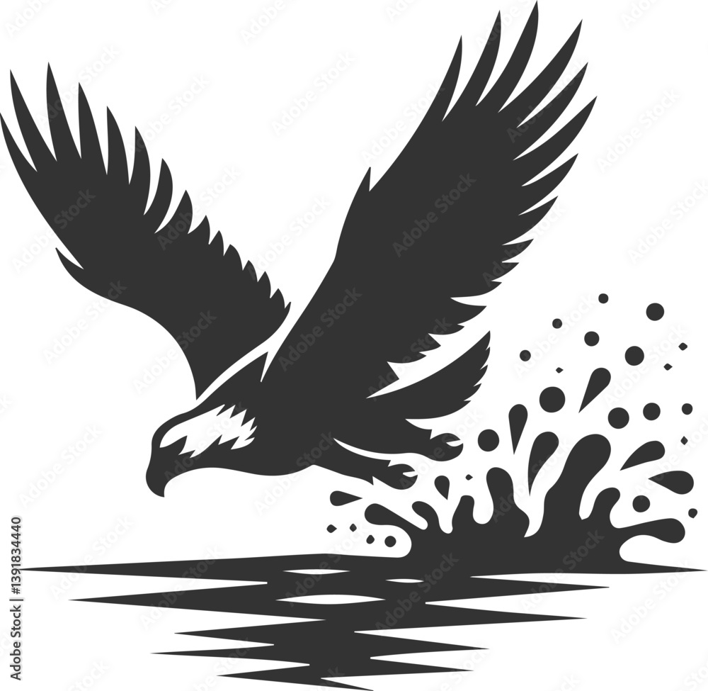 Obraz premium Silhouette of a eagle bird vector